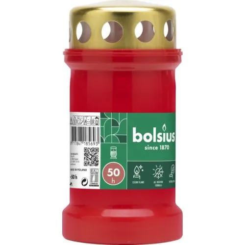 Bolsius Graflicht + deksel NR3L | Kleur: Rood