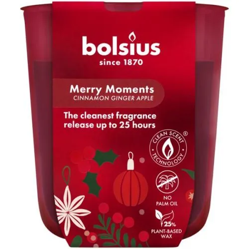 Bolsius Geurglas 80/73 | Geur: Merry Moments| Kleur: Rood