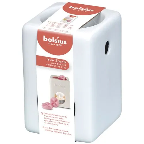 Bolsius Aromatic Waxbrander | Vierkant | Kleur: Wit