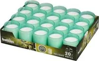 Bolsius ReLight Kaars Zeegroen 24- uurs Tray 20 stuks