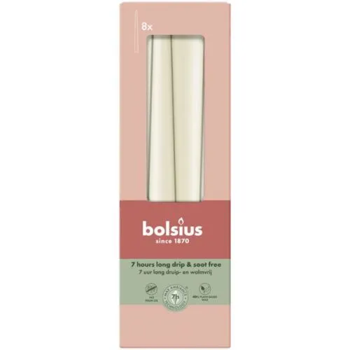Bolsius Gotische kaars | 245/24 | Kleur: Zacht Parel | 8st