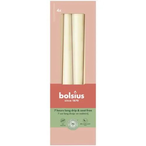Bolsius Gotische kaars | 245/24 | Kleur: Zacht Parel | 4st