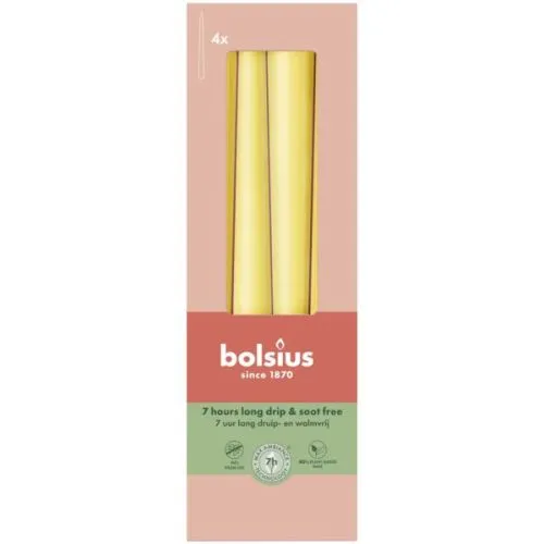 Bolsius Gotische kaars | 245/24 | Kleur: Zonnig Geel | 4st