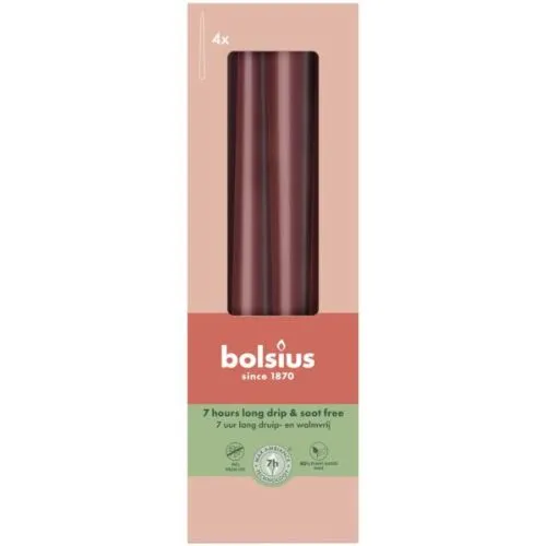 Bolsius Gotische kaars | 245/24 | Kleur Fluweel Rood | 4 St