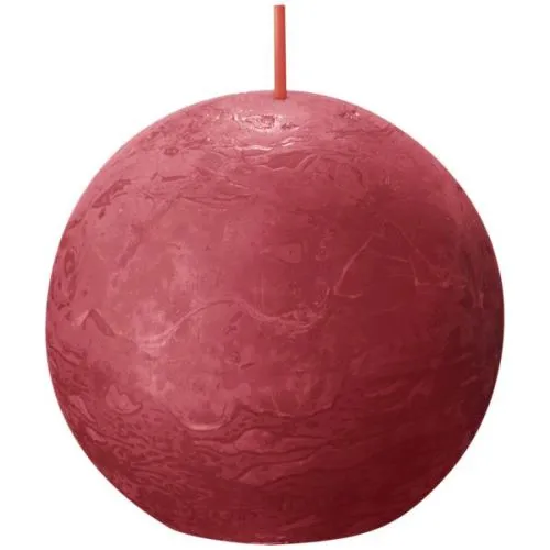 Bolsius Bolkaars 76mm | Rustiek | Kleur: Delicaat Rood
